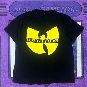 Baggy large Yellow and black retro vintage hip-hop group Wu-Tang Clan tee